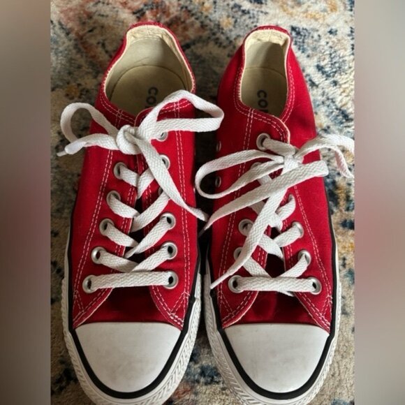 Red Canvas Converse - Picture 2 of 4